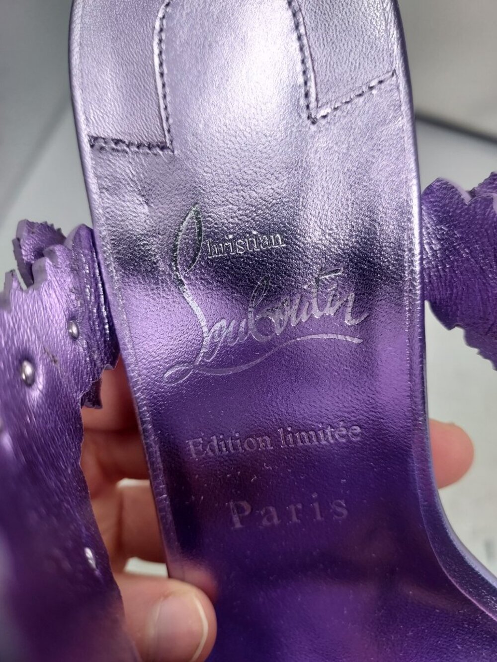 Christian Louboutin Purple Flora Jewel Heel Sandal - Picture 5 of 12
